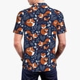 thumbnail image 3 of Balery Cute Foxes Printed Men’s Short Sleeve Polo Shirt, Midweight Men's Shirt,Golf Polo shirts -Medium, 3 of 8
