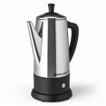 thumbnail image 1 of Elite Gourmet 12-Cup Electric Coffee Percolator, Dishwasher Safe Stainless-Steel Filter, Lid & Tube, Keep Warm, 360&Acirc;&deg; Swivel Base Cord-less Serving, Sta, 1 of 6