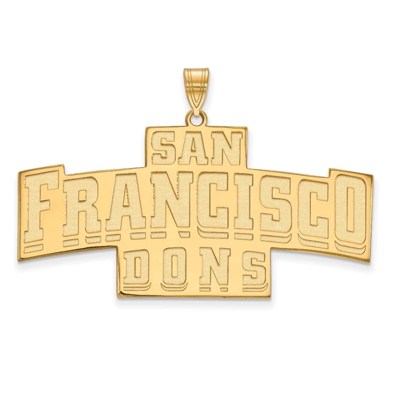 14k Yellow Gold LogoArt Official Licensed Collegiate University of San Francisco (USF) XL Pendant