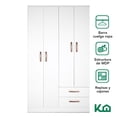 thumbnail image 3 of Ropero Mueble Moderno Con 4 Puertas Y 2 Cajones blanco, 3 of 9