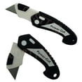 thumbnail image 3 of Lightweight Heavy Duty Pocket Knife Retractable Blade ABS Folding Safety  Utility Box Cutter with Lock Release - 4 Pack Black Color, 3 of 5