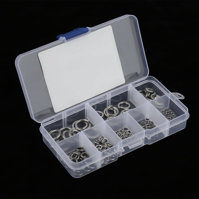 Assortiment de Joints de Rondelle à Ressort, Kit d'Assortiment de Rondelles à Ressort en Acier Inoxydable, Industrie M2-M10 SS304 pour Machine à Laver à Dispositif d'Indication de Vis