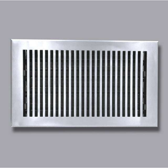 8" x 14" Floor Register Vent Cover (VR-102) – Prima Decorative Cast Aluminum HVAC Grille with Damper, Modern & Contemporary Powder-Coated Repaintable Design for Floors, Walls & Ceilings