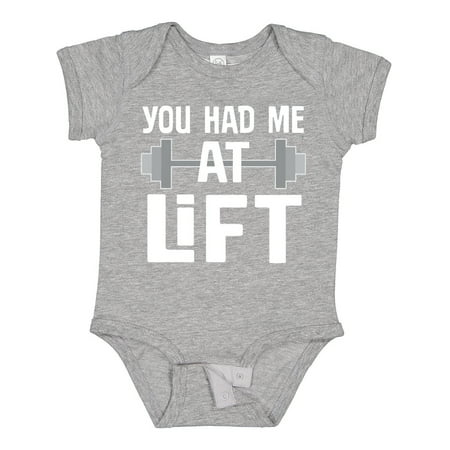 

Inktastic Weightlifting You Had Me at Lift Gift Baby Boy or Baby Girl Bodysuit