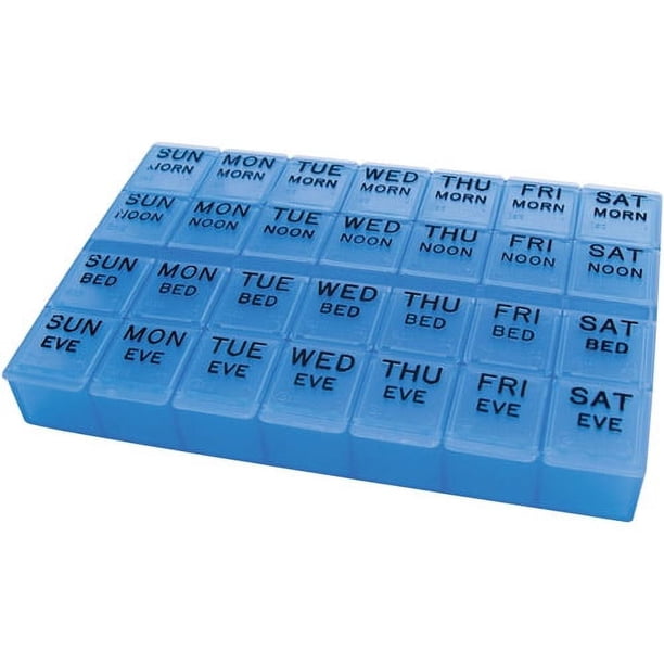 Carex Apex Plastic Mediplanner II 7-Day Pill Organizer, 4-a-Day