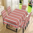 thumbnail image 3 of TSOVTHRID Colorful Wave Stripe Print 5 PCS Tablecloth and Chair Covers Set, Rectangle Table Cover with Stretchable Chair Seat Slipcovers for Home Kitchen, Banquet, Party, 3 of 7
