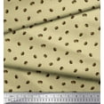 thumbnail image 2 of Soimoi Beige polyester Crepe Fabric Coffee Beans Food Print Fabric by Yard 42 Inch Wide, 2 of 3