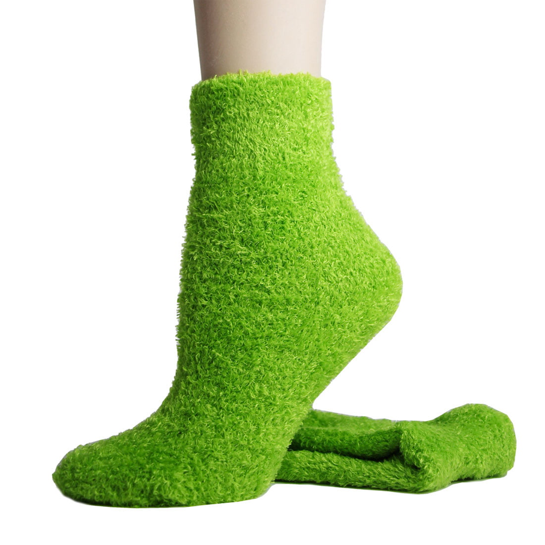 Lime Microfiber Fuzzy Socks - Walmart.com