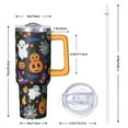 thumbnail image 2 of 40 Oz Halloween Tumbler with Handle and Straw, Ghost Pumpkin Witch Cat Tumbler Insulated Stainless Steel Cup, Spooky Halloween Gifts for Women Adults Teenagers, 2 of 5
