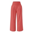 thumbnail image 4 of Pants for Women Work Smocked Elastic Waist Loose Comfy Pajama With Pockets Palazzo Wide Leg Pants, 4 of 4
