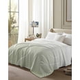 thumbnail image 5 of Throw Blanket Fleece Throw Blanket 60x80in, Sage Green Wavy Gradient Stripes Soft Lightweight Bed Blankets Geometric Abstract Art Fuzzy Couch Blankets for All Season, 5 of 6