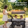 thumbnail image 4 of HARPPA Foldable Wagon Stroller for 2 Toddlers with Pull & Push Handle, Canopy, 32.9lbs, Gray, 4 of 13