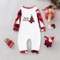 thumbnail image 2 of Odeerbi Christmas Pajamas for Family Holiday Long Sleeve Family Christmas Pajamas Matching Sets Infant Christmas Plaid Printed Blouse Tops + Pants Sleepwear Family Matching PJs Set Red, 2 of 4