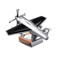 thumbnail image 1 of Modelo de avión de metal de primera calidad con base de madera, elegante decoración de escritorio para el hogar, la oficina y la habitación de los niños, idea de regalo perfecta, 1 of 2