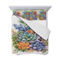 thumbnail image 7 of Summer Botanical Succulents Queen Size Down Alternative Comforter,Lightweight Comforter Quilt Bedding Set with Pillow Shams Watercolor Spring Floral Botanical Bed Comforter Duvet Insert 90"x96", 7 of 7