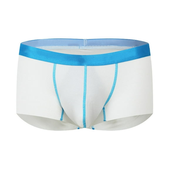 khonts,Men's Fashion Color Blocking Breathable Cotton Boxer Briefs - Stretch Comfortable Ultra-Soft Underwear Shorts White XL