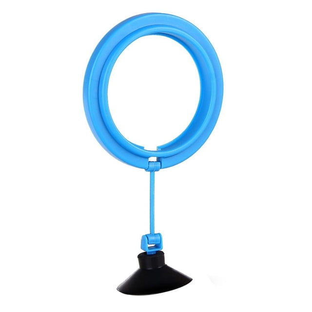 Greeniant Bandeja de comida Alimentador Planta de agua Círculo cuadrado Azul Ajustable 180 ° Grado Manos libres Anillo de alimentación Alimentadores automáticos de peces