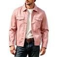 thumbnail image 3 of Workwear Jacket for Men Solid Color Long Sleeved Lapel Button Multi Pockets Jacket for Travel & Outfit Wear, 3 of 6