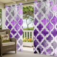 thumbnail image 3 of Purple Morocco Outdoor Curtains for Patio Waterproof,Windproof Privacy Curtains with Weighted Bottom,Rustic Country Smear Street Mottled Art Outside Drapes for Picnic Garage Yard 54"x108" 1 Panel, 3 of 8