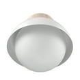 thumbnail image 5 of Globe Electric Matte White Indoor 1-Light Flush Mount with Faux Wood Accent and Frosted Glass Shade, 5 of 7