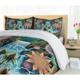 thumbnail image 4 of Ambesonne Trippy Duvet Cover Set, Psychedelic Mandala Woods, Queen, Multicolor Reseda Green, 4 of 5
