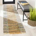 thumbnail image 2 of SAFAVIEH Rag Romeo Striped Fringe Cotton Runner Rug, Rust/Gold, 2'3" x 9', 2 of 7