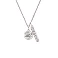 thumbnail image 2 of Delight Jewelry Silvertone I Love You to the Moon and Back Silvertone Fearless Bar Charm Necklace, 23", 2 of 4