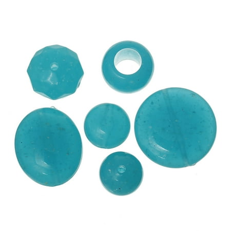 Shape Spacer - 10 Pcs Acrylic Spacer Beads Mixed Shape and Sizes Blue 30mm-16mm