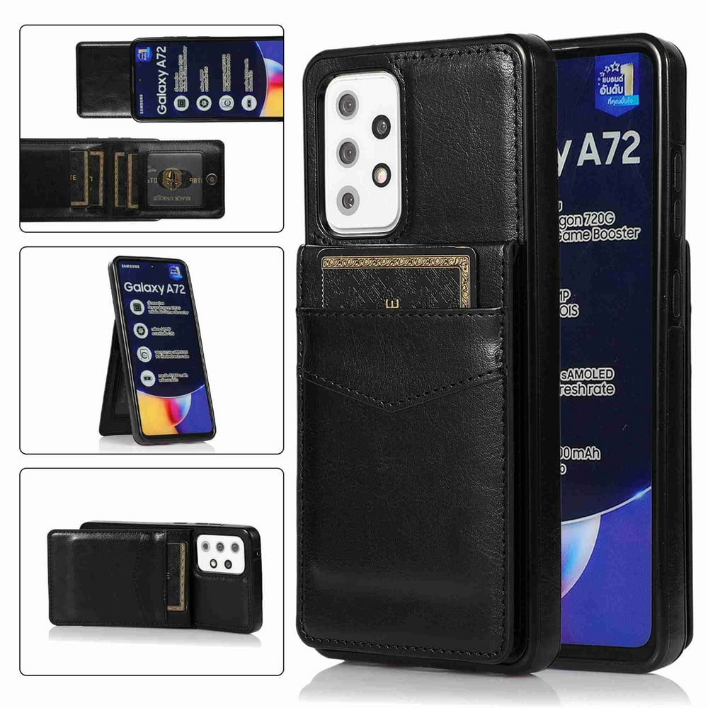 Dteck Back Wallet Phone Case for Samsung Galaxy A72 5G with ID & Credit