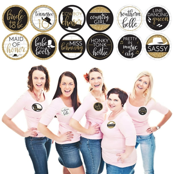 Nash Bash - Nashville Bachelorette Party Funny Name Tags - Party Badges Sticker Set of 12 Nash Bash - Nashville Bachelorette Party Funny Name Tags - Party Badges Sticker Set of 12