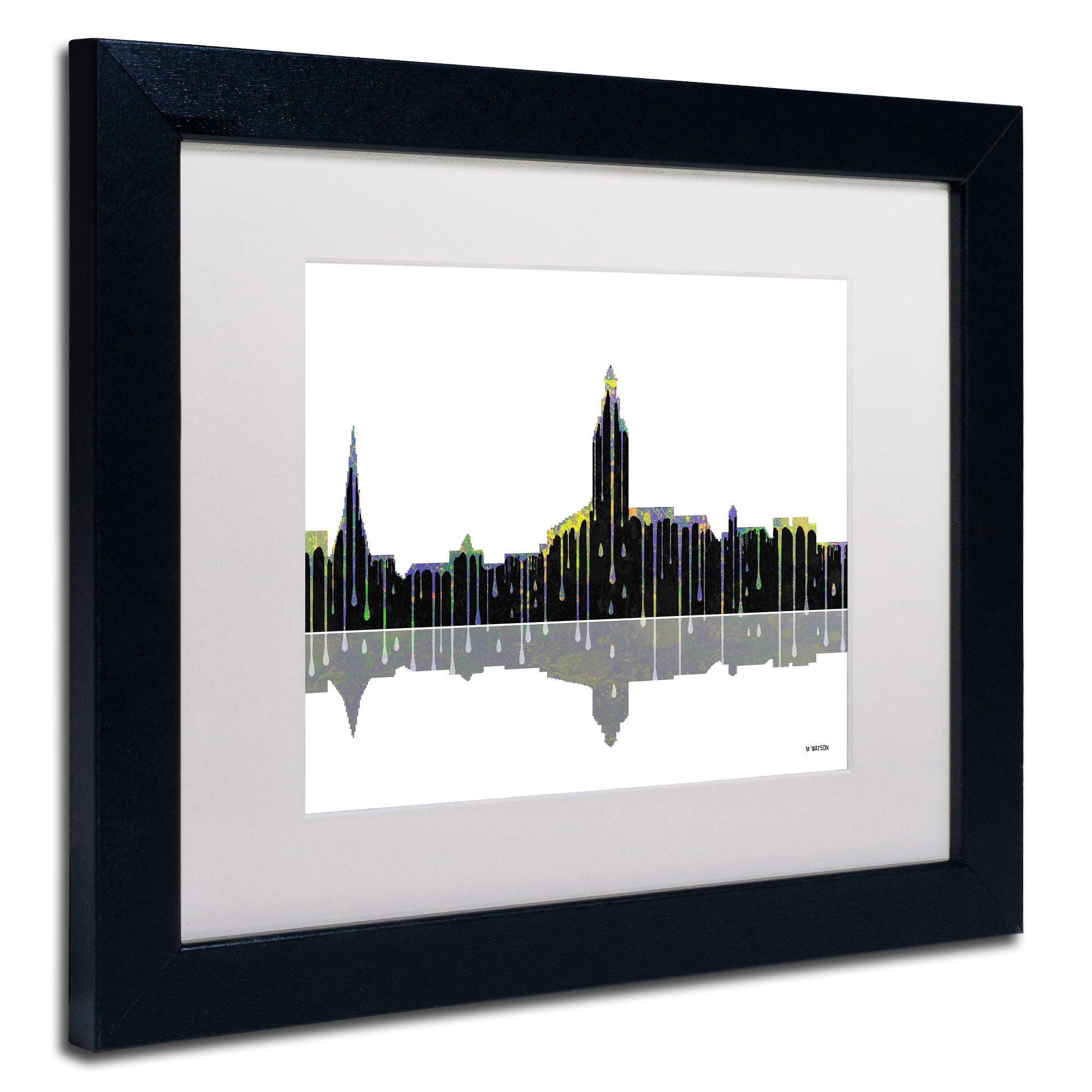 Trademark Fine Art "Annapolis Maryland Skyline" Canvas Art by Marlene Watson White Mat, Black Frame
