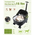 thumbnail image 6 of Lekereise Cat Carrier with Wheels (Black), 180° Wide Open Rolling Cat Carrier for Outdoor Adventures, Silent Wheels & Hard Bottom for Park/Camping, Portable Pet Travel Carrier for Cats Up to 15 lbs, 6 of 7