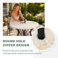 thumbnail image 5 of Round Outdoor Tablecloth with Umbrella Hole and Zipper, Marble Beige Fitted Table Cover with Elastic Edge for 55-60 Inch, Modern Abstract Ink Painting Luxury Waterproof Patio Tablecoths for Picnic, 5 of 9
