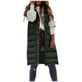 thumbnail image 4 of MRULIC cardigan for women Women's Long Winter Coat Vest With Hood Sleeveless Warm Down Coat With Pockets Quilted Vest Down  Quilted Outdoor  Women's Cardigan, 4 of 9