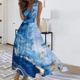 thumbnail image 2 of Drses Sleeveless Dress for Women Summer Women's Fashionable Sleeveless V-neck Printed Large Hem Dress Sundress for Women 2024, 2 of 5