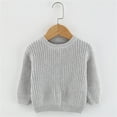 thumbnail image 2 of Glisme Knit Sweater For Girls Crewneck Long Sleeve Solid Color Sweaters For Knitted Sweaters Autumn Winter Thermal Pullover Coat Jacket Breathable Top Clothes , 1-2 Years, 2 of 5
