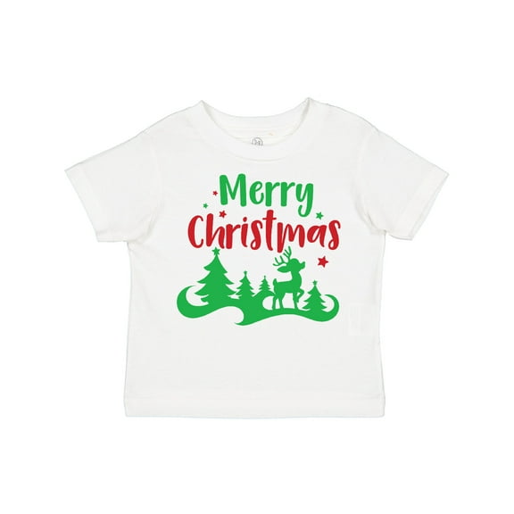 Inktastic Merry Christmas, Reindeer, Christmas Tree, Stars Boys or Girls Toddler T-Shirt