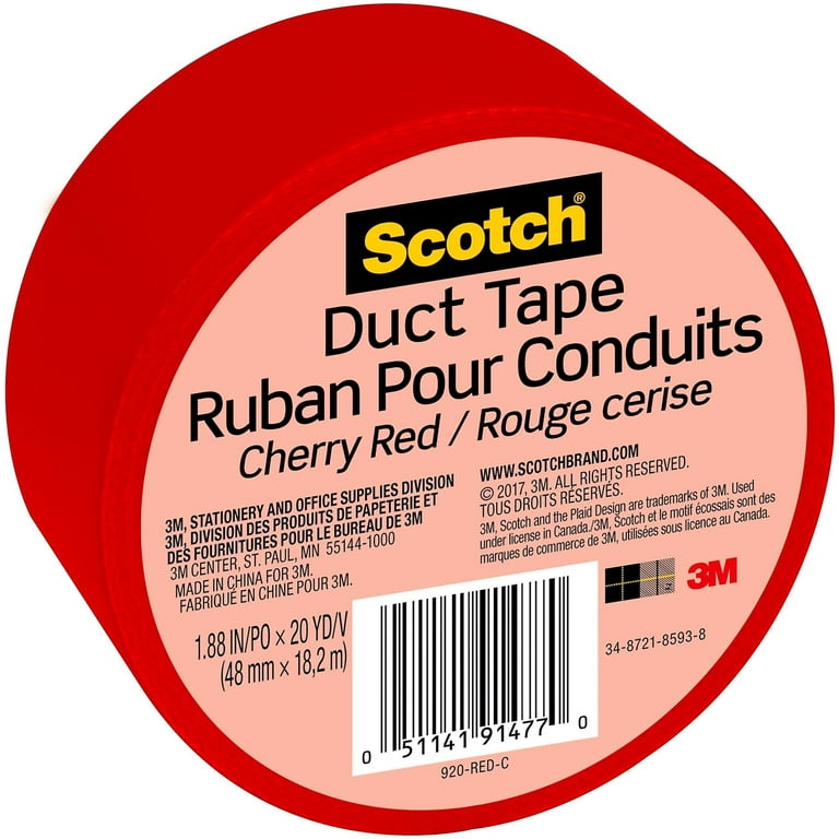 LLPT Duct Tape 2.36 Inch x 108 Ft Premium Grade Tear by Hand Heavy Duty  Color Red (DT244) 
