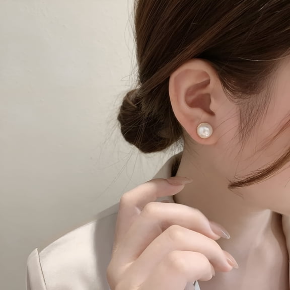 DESIGNICE 2026 New 1 Pair Ear Clips Non Piercing Magnetic Gold-Plated Faux Pearl Clip Earrings Charm Jewelry Fashion Accessory