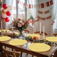 thumbnail image 5 of Yellow Round 13 Inch Placemats Set of 6, Country French Rustic Buffalo Plaid Modern Art HeatResistant Non Slip Place Mats for Dining Table, Wipeable Braided Kitchen Table Mats for Housewarming, 5 of 9