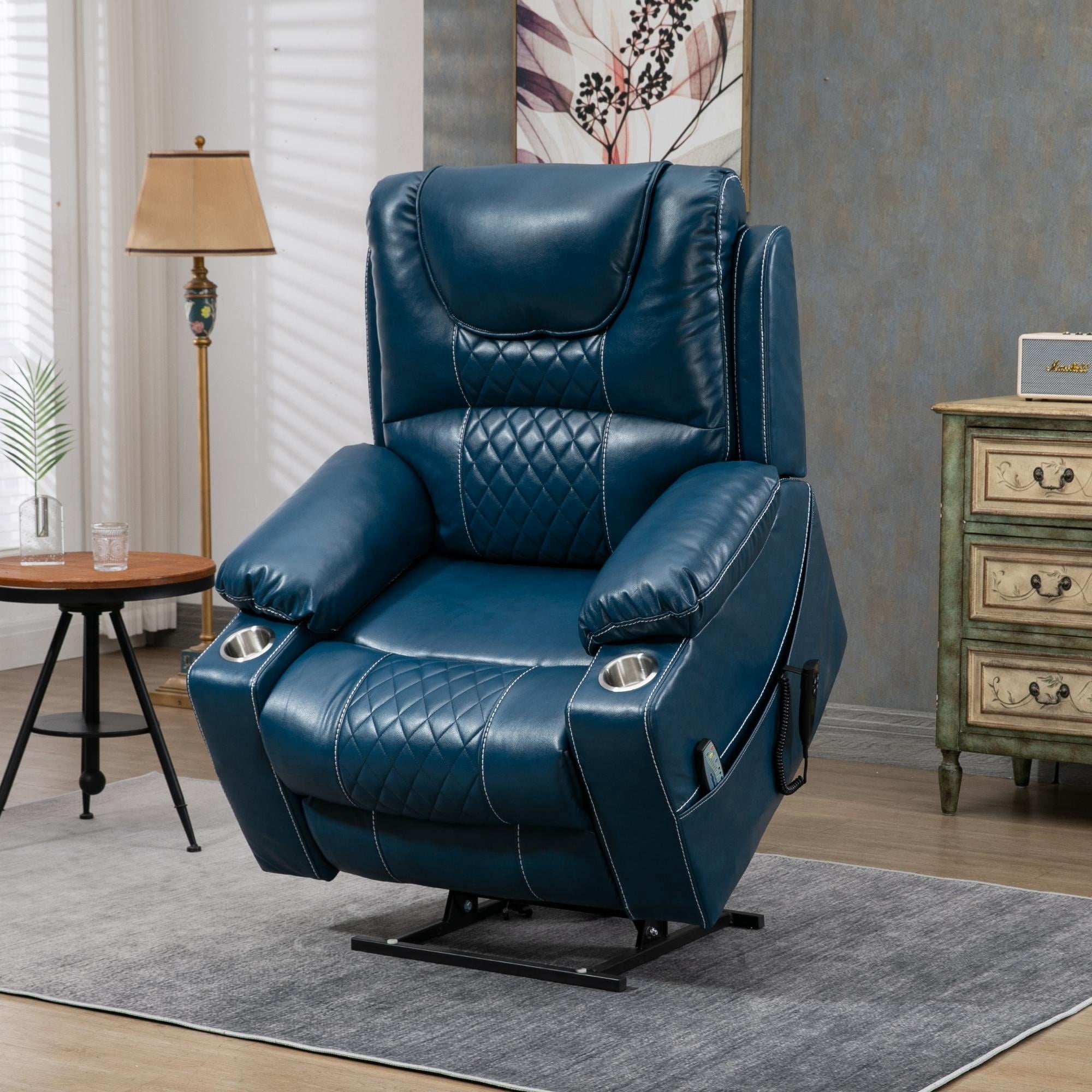 JUUXO Lift Chair Lay Flat Recliner, Large Power Lift Recliner with Heat Massage for Elderly Adult 400 lbs