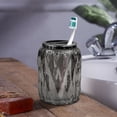 thumbnail image 5 of nu steel Glacier Smoke Collection Glass with Black Finish Metal Trim Holders for Toothbrushes, Razors, Makeup Brushes for bathrooms Storage, Bath Collection, Bathroom Vanity Countertops - Smoke, 5 of 7