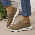 thumbnail image 7 of Domzle Women's Slip On Walking Shoes with Arch Support Lightweight Sock Tennis Sneakers Anti-Slip Elastic Knit Breathable for Gym Casual Sneakers Brown, 7 of 7