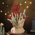 thumbnail image 4 of WSBDENLK Décoration de Noël Cyberlundi Intérieur Extérieur Décorations de Noël de Bureau Maison Petite Mini Simulation Arbre de Noël Découpes de Fruits Rouges Aiguilles Décorations de Noël, 4 of 6