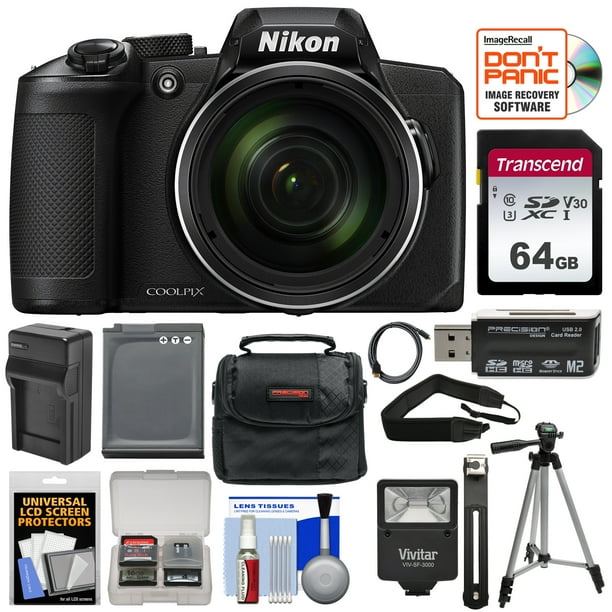 Nikon Coolpix B600 60x Wi-Fi Digital Camera with 64GB Card + Battery + Charger + Case + Flash + Tripod + Kit