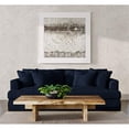thumbnail image 4 of Sunset Trading Newport 94" Fabric Slipcovered Recessed Fin Arm Sofa in Navy, 4 of 5