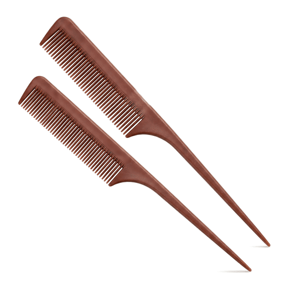 2 Pcs Teasing Comb,Carbon Fiber Rat Tail Styling Comb – Tail Comb, Heat Resistant Anti Static Teasing Comb for Back Combing, Root Teasing, Adding Volume, Evening Styling ﻿