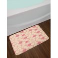 thumbnail image 2 of Abstract Bath Mat, Hand Drawn Style Rose Petal Inspired Grunge Round Motifs Pattern, Plush Bathroom Decor Mat with Non Slip Backing, 29.5" X 17.5", Peach Champagne, by Ambesonne, 2 of 2