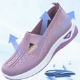 thumbnail image 6 of Women's New Large Size Casual Mesh Slip-on Women's Shoes Soft Sole Breathable Fashion Mother Shoes Pink qILAKOG Size 7, 6 of 7