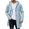 thumbnail image 7 of Men Winter Cardigan Jacket Hooded Button Mid Long Down No Zip Casual Long Sweatshirt Outerwear with Pockets Ribbed Cuffs, 7 of 7